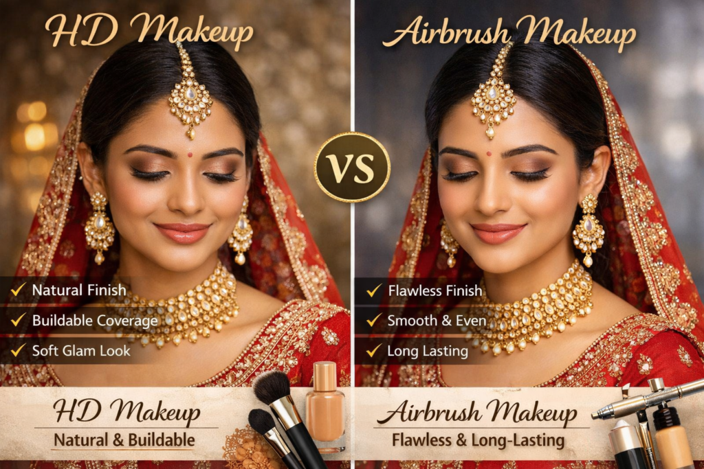 HD vs Airbrush Makeup in Bangalore: Which Is Best for Brides in India?